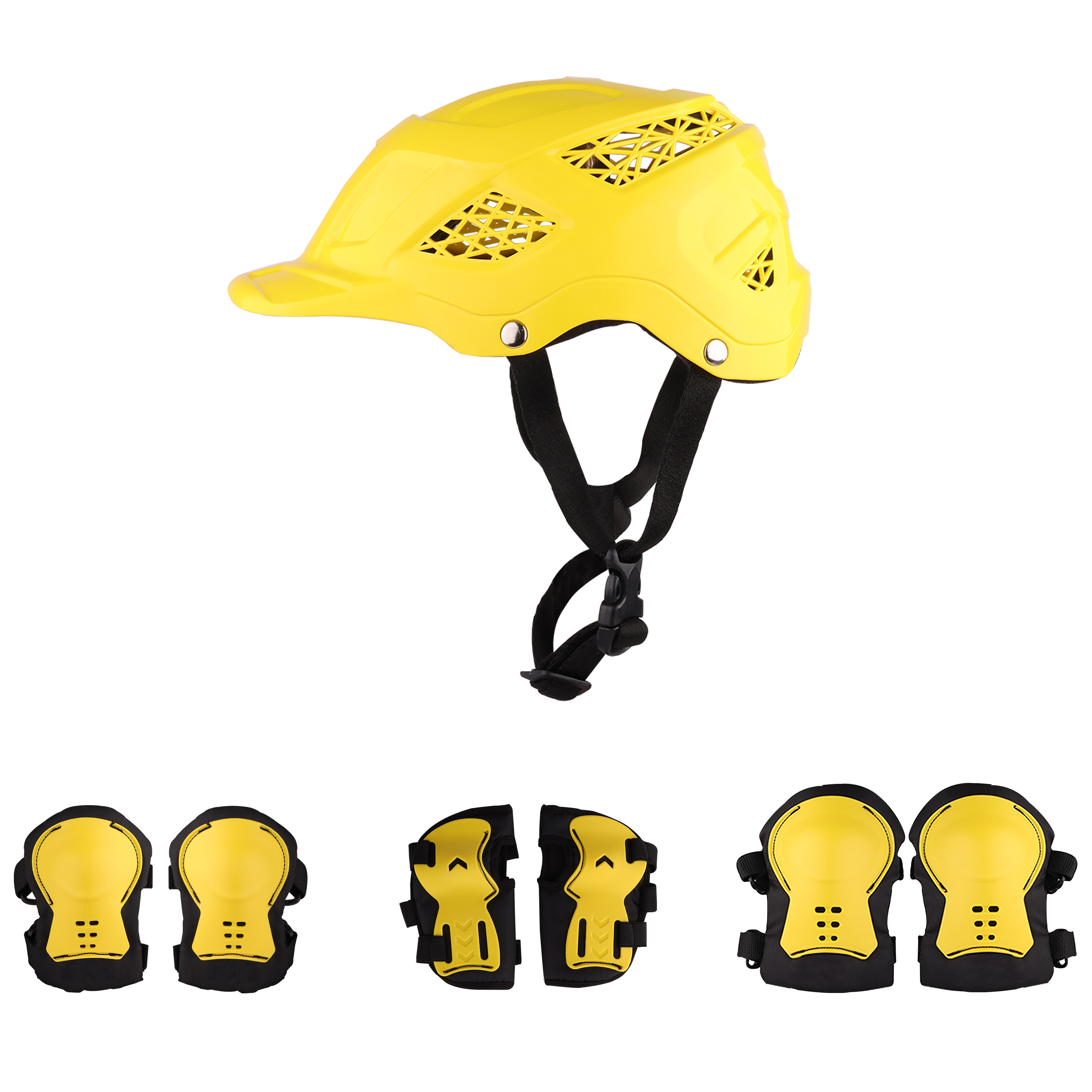 Skating / Cycling Helmet along with Protector - Yellow